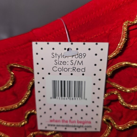 RED/GOLD NWT S/M Ruffled Rumba Botoy Shorts - Picture 4 of 15